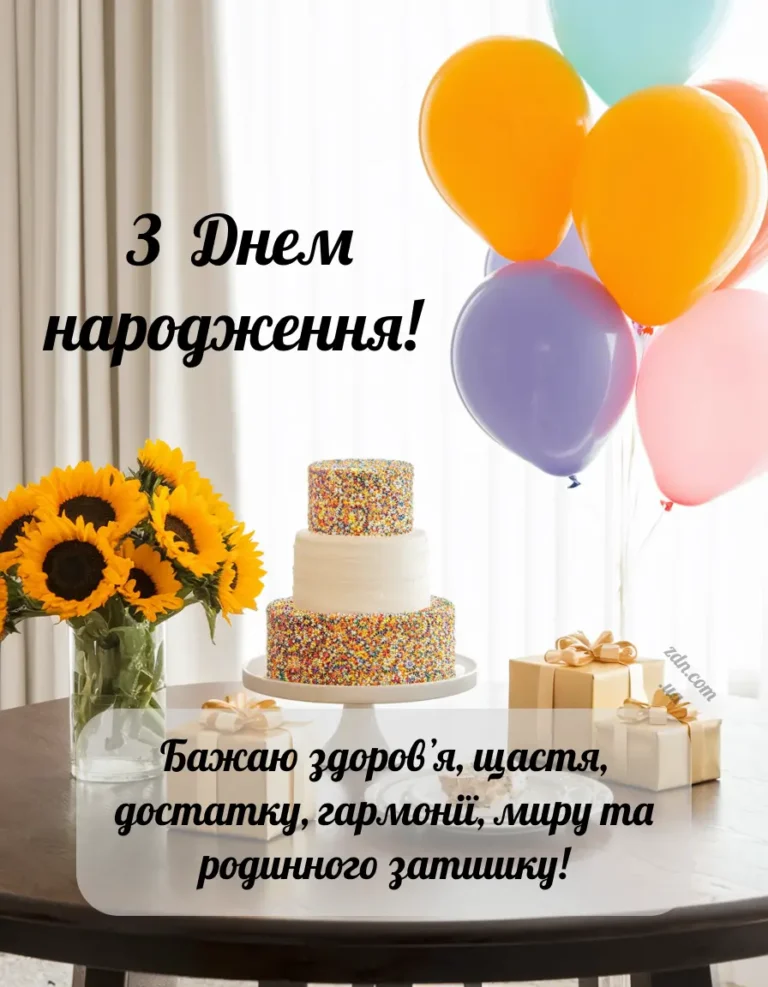 Особливе привітання з днем народження жінці. Бажаю здоровʼя, щастя, достатку, гармонії, миру та родинного затишку