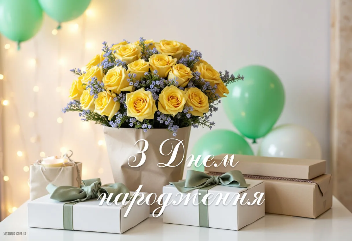 Картинка з Днем народження для дівчинки-підлітка