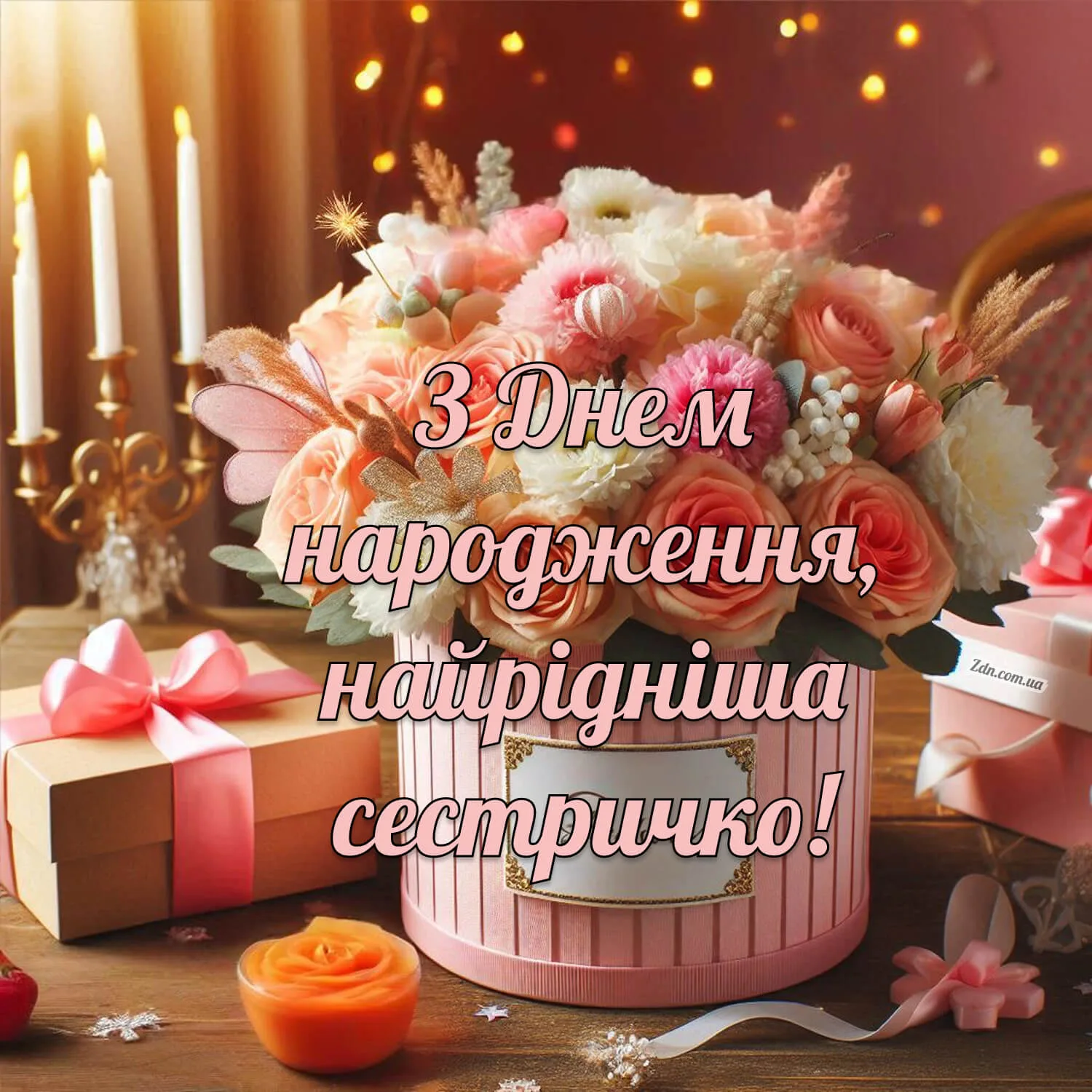 Поздоровлення для сестрички з днем народження 🌷