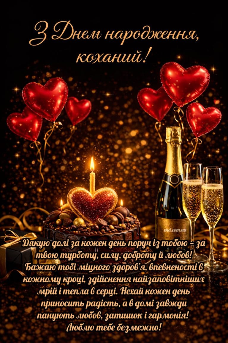 Для коханого чоловіка зворушливі привітання з днем народження чоловіку