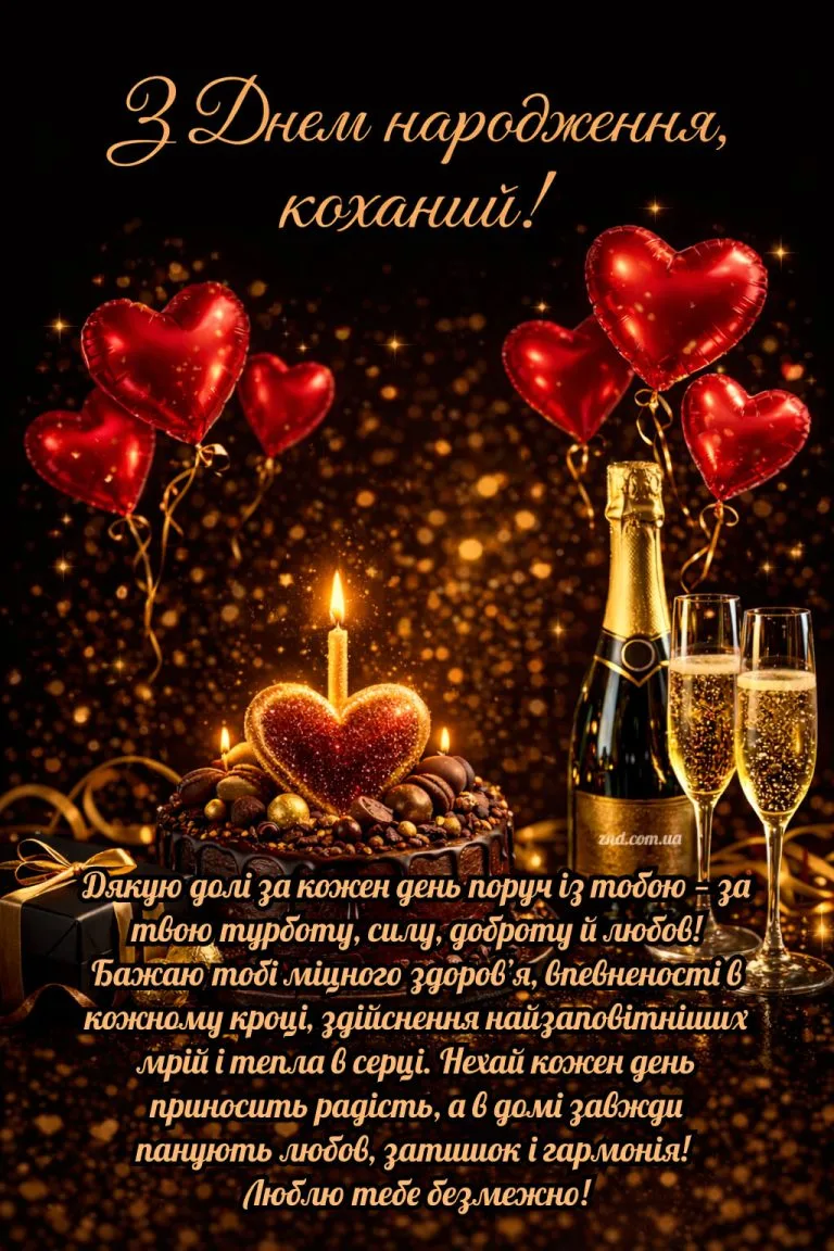 Для коханого чоловіка зворушливі привітання з днем народження чоловіку